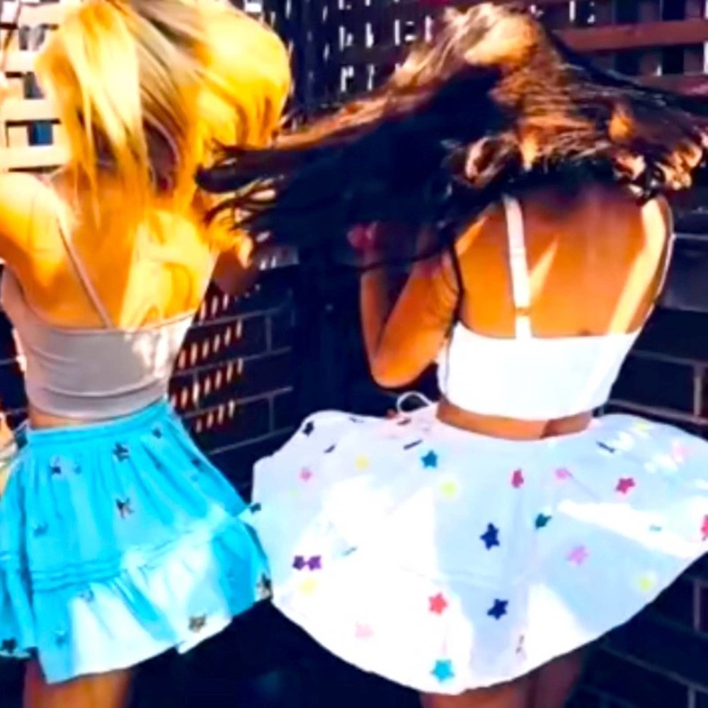 Mini Skirt Ruffle Stars Cottage Core Girly NWOT S